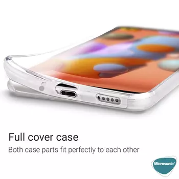 Microsonic Samsung Galaxy A21 Kılıf 6 Tarafı Tam Full Koruma 360 Clear Soft Şeffaf