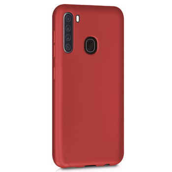 Microsonic Samsung Galaxy A21 Kılıf Matte Silicone Kırmızı