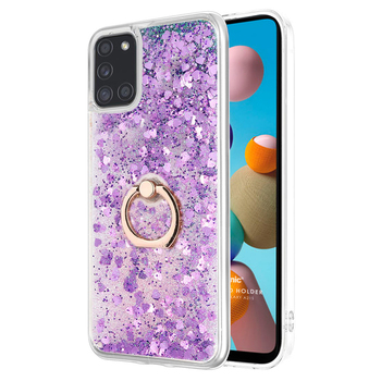 Microsonic Samsung Galaxy A21s Kılıf Glitter Liquid Holder Mor Microsonic Samsung Galaxy A21s Kılıf Glitter Liquid Holder Mor