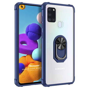 Microsonic Samsung Galaxy A21s Kılıf Grande Clear Ring Holder Lacivert Microsonic Samsung Galaxy A21s Kılıf Grande Clear Ring Holder Lacivert