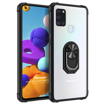 Microsonic Samsung Galaxy A21s Kılıf Grande Clear Ring Holder Siyah Microsonic Samsung Galaxy A21s Kılıf Grande Clear Ring Holder Siyah