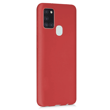 Microsonic Samsung Galaxy A21s Kılıf Matte Silicone Kırmızı