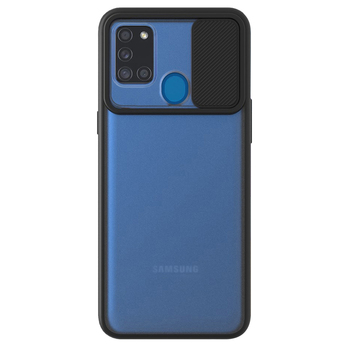 Microsonic Samsung Galaxy A21S Kılıf Slide Camera Lens Protection Siyah