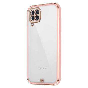 Microsonic Samsung Galaxy A22 4G Kılıf Laser Plated Soft Pembe