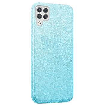 Microsonic Samsung Galaxy A22 4G Kılıf Sparkle Shiny Mavi