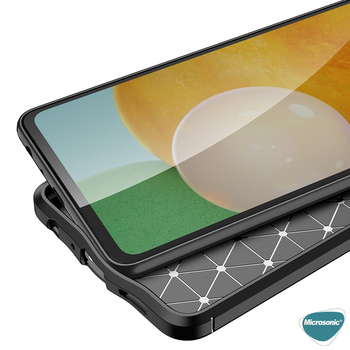 Microsonic Samsung Galaxy A23 Kılıf Deri Dokulu Silikon Siyah