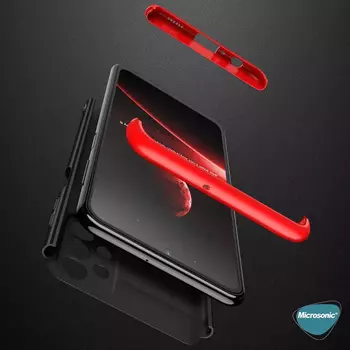 Microsonic Samsung Galaxy A23 Kılıf Double Dip 360 Protective AYS Siyah Kırmızı