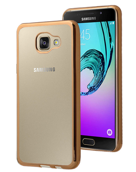 Microsonic Samsung Galaxy A3 2016 Kılıf Skyfall Transparent Clear Gold