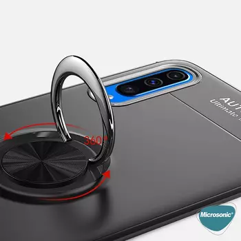 Microsonic Samsung Galaxy A30s Kılıf Kickstand Ring Holder Lacivert