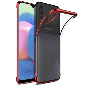 Microsonic Samsung Galaxy A30S Kılıf Skyfall Transparent Clear Kırmızı