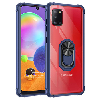 Microsonic Samsung Galaxy A31 Kılıf Grande Clear Ring Holder Lacivert Microsonic Samsung Galaxy A31 Kılıf Grande Clear Ring Holder Lacivert