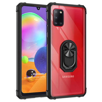 Microsonic Samsung Galaxy A31 Kılıf Grande Clear Ring Holder Siyah Microsonic Samsung Galaxy A31 Kılıf Grande Clear Ring Holder Siyah