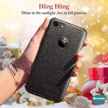 Microsonic Samsung Galaxy A31 Kılıf Sparkle Shiny Siyah