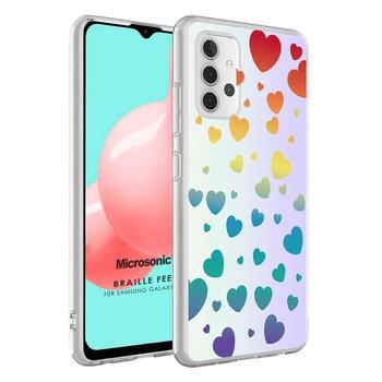 Microsonic Samsung Galaxy A32 4G Braille Feel Desenli Kılıf Heart Microsonic Samsung Galaxy A32 4G Braille Feel Desenli Kılıf Heart