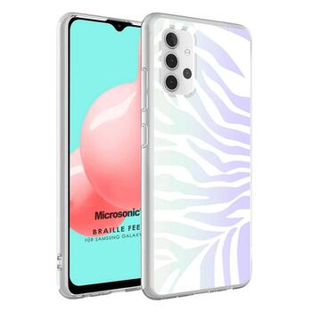 Microsonic Samsung Galaxy A32 4G Braille Feel Desenli Kılıf Zebra Microsonic Samsung Galaxy A32 4G Braille Feel Desenli Kılıf Zebra
