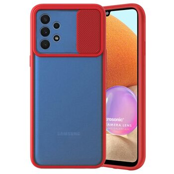 Microsonic Samsung Galaxy A32 4G Kılıf Slide Camera Lens Protection Kırmızı