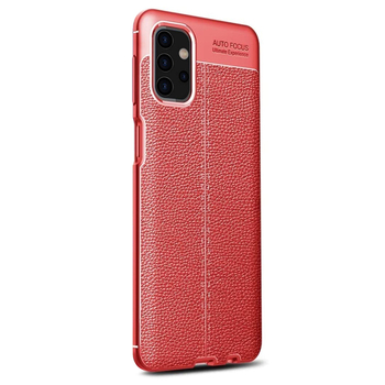 Microsonic Samsung Galaxy A32 5G Kılıf Deri Dokulu Silikon Kırmızı