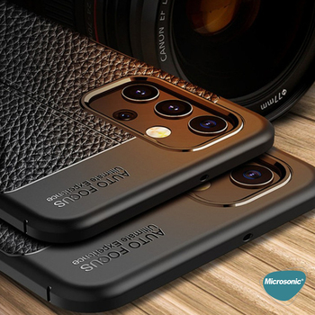 Microsonic Samsung Galaxy A32 5G Kılıf Deri Dokulu Silikon Kırmızı