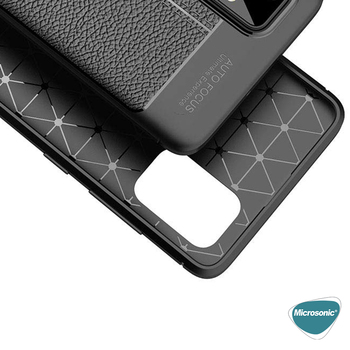 Microsonic Samsung Galaxy A32 5G Kılıf Deri Dokulu Silikon Siyah