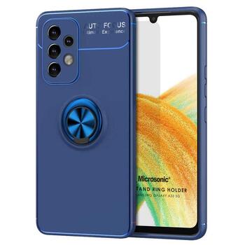 Microsonic Samsung Galaxy A33 5G Kılıf Kickstand Ring Holder Lacivert Microsonic Samsung Galaxy A33 5G Kılıf Kickstand Ring Holder Lacivert