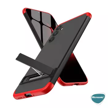 Microsonic Samsung Galaxy A34 Kılıf Double Dip 360 Protective Siyah Kırmızı