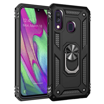 Microsonic Samsung Galaxy A40 Kılıf Military Ring Holder Siyah Microsonic Samsung Galaxy A40 Kılıf Military Ring Holder Siyah