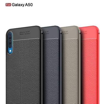Microsonic Samsung Galaxy A50 Kılıf Deri Dokulu Silikon Kırmızı