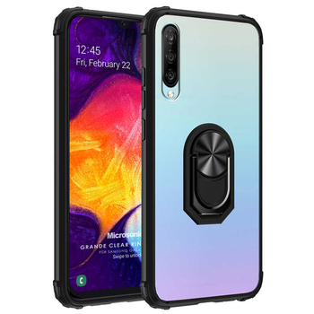 Microsonic Samsung Galaxy A50 Kılıf Grande Clear Ring Holder Siyah