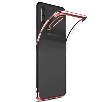 Microsonic Samsung Galaxy A50 Kılıf Skyfall Transparent Clear Rose Gold