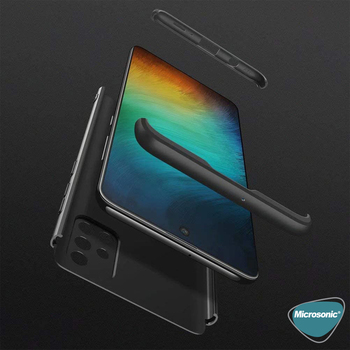Microsonic Samsung Galaxy A51 Kılıf Double Dip 360 Protective AYS Siyah