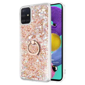 Microsonic Samsung Galaxy A51 Kılıf Glitter Liquid Holder Gold Microsonic Samsung Galaxy A51 Kılıf Glitter Liquid Holder Gold