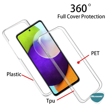 Microsonic Samsung Galaxy A52s Kılıf Komple Gövde Koruyucu Silikon Şeffaf