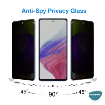 Microsonic Samsung Galaxy A53 5G Invisible Privacy Kavisli Ekran Koruyucu Siyah