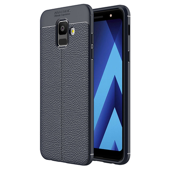 Microsonic Samsung Galaxy A6 2018 Kılıf Deri Dokulu Silikon Lacivert Microsonic Samsung Galaxy A6 2018 Kılıf Deri Dokulu Silikon Lacivert
