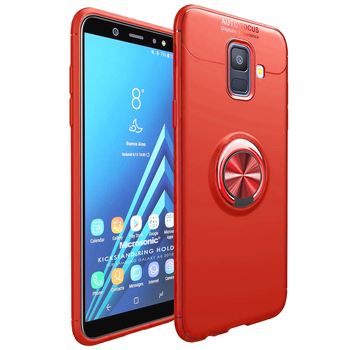 Microsonic Samsung Galaxy A6 2018 Kılıf Kickstand Ring Holder Kırmızı Microsonic Samsung Galaxy A6 2018 Kılıf Kickstand Ring Holder Kırmızı