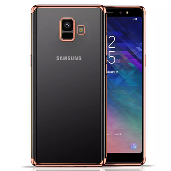 Microsonic Samsung Galaxy A6 2018 Kılıf Skyfall Transparent Clear Rose Gold