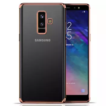Microsonic Samsung Galaxy A6 Plus 2018 Kılıf Skyfall Transparent Clear Rose Gold