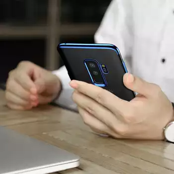 Microsonic Samsung Galaxy A6 Plus 2018 Kılıf Skyfall Transparent Clear Siyah