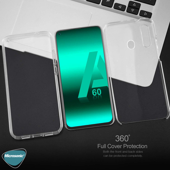 Microsonic Samsung Galaxy A60 Kılıf Komple Gövde Koruyucu Silikon Şeffaf