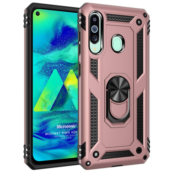 Microsonic Samsung Galaxy A60 Kılıf Military Ring Holder Rose Gold Microsonic Samsung Galaxy A60 Kılıf Military Ring Holder Rose Gold