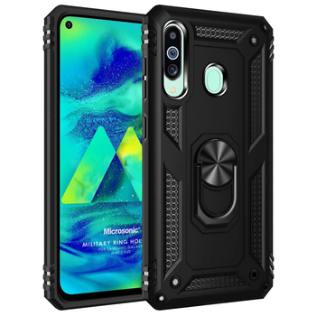 Microsonic Samsung Galaxy A60 Kılıf Military Ring Holder Siyah Microsonic Samsung Galaxy A60 Kılıf Military Ring Holder Siyah