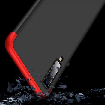 Microsonic Samsung Galaxy A7 2018 Kılıf Double Dip 360 Protective AYS Siyah Kırmızı