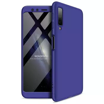 Microsonic Samsung Galaxy A7 2018 Kılıf Double Dip 360 Protective Lacivert