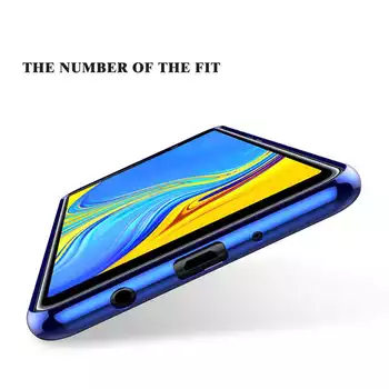 Microsonic Samsung Galaxy A7 2018 Kılıf Skyfall Transparent Clear Mavi