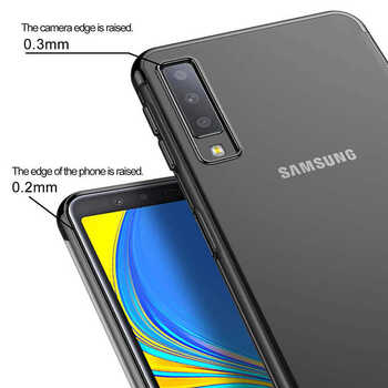 Microsonic Samsung Galaxy A7 2018 Kılıf Skyfall Transparent Clear Gold