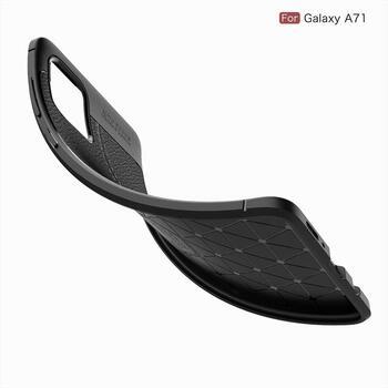 Microsonic Samsung Galaxy A71 Kılıf Deri Dokulu Silikon Siyah