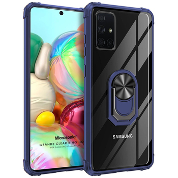 Microsonic Samsung Galaxy A71 Kılıf Grande Clear Ring Holder Lacivert Microsonic Samsung Galaxy A71 Kılıf Grande Clear Ring Holder Lacivert