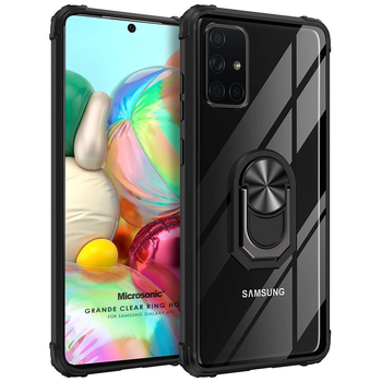 Microsonic Samsung Galaxy A71 Kılıf Grande Clear Ring Holder Siyah Microsonic Samsung Galaxy A71 Kılıf Grande Clear Ring Holder Siyah