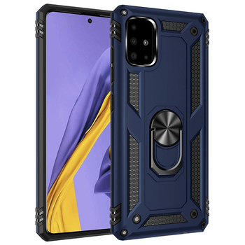 Microsonic Samsung Galaxy A71 Kılıf Military Ring Holder Lacivert Microsonic Samsung Galaxy A71 Kılıf Military Ring Holder Lacivert