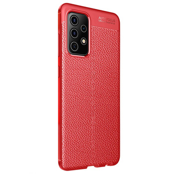 Microsonic Samsung Galaxy A72 Kılıf Deri Dokulu Silikon Kırmızı